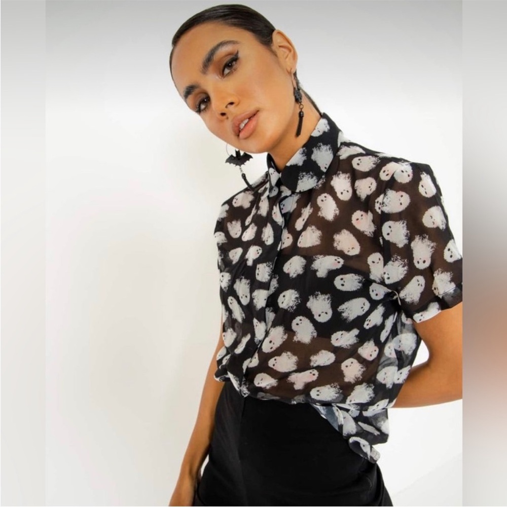 Blackmilk Ghosties Button Down Blouse